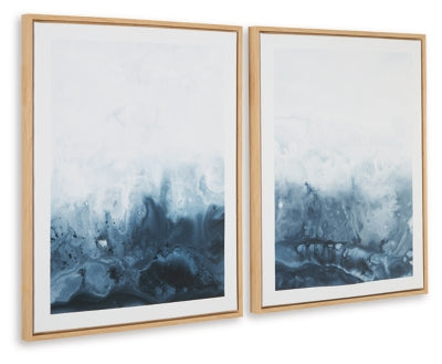 Ashley Holport Blue White Wall Art (Set of 2)