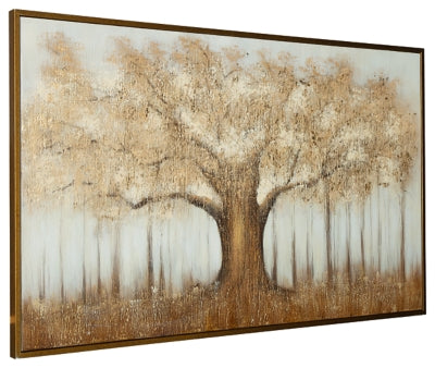 Ashley Dalewick Brown Gray Gold Finish Wall Art
