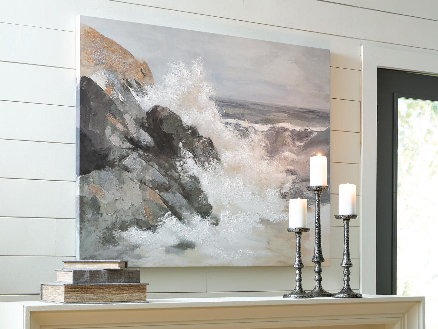 Ashley Worthner Tan Gray White Wall Art