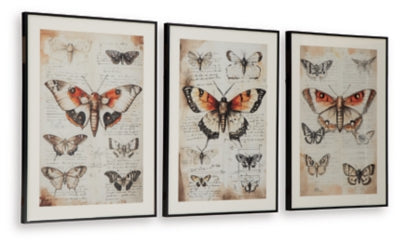 Ashley Jossletts Orange Black Ivory Wall Art (Set of 3)