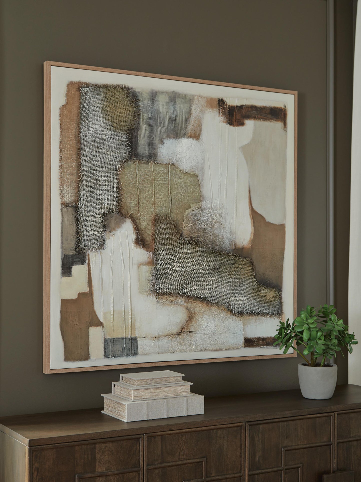 Ashley Wylander Tan Brown Gray Wall Art