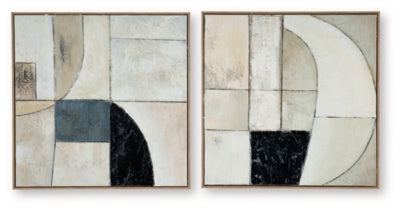 Ashley Bexlen Tan Taupe Black Wall Art (Set of 2)