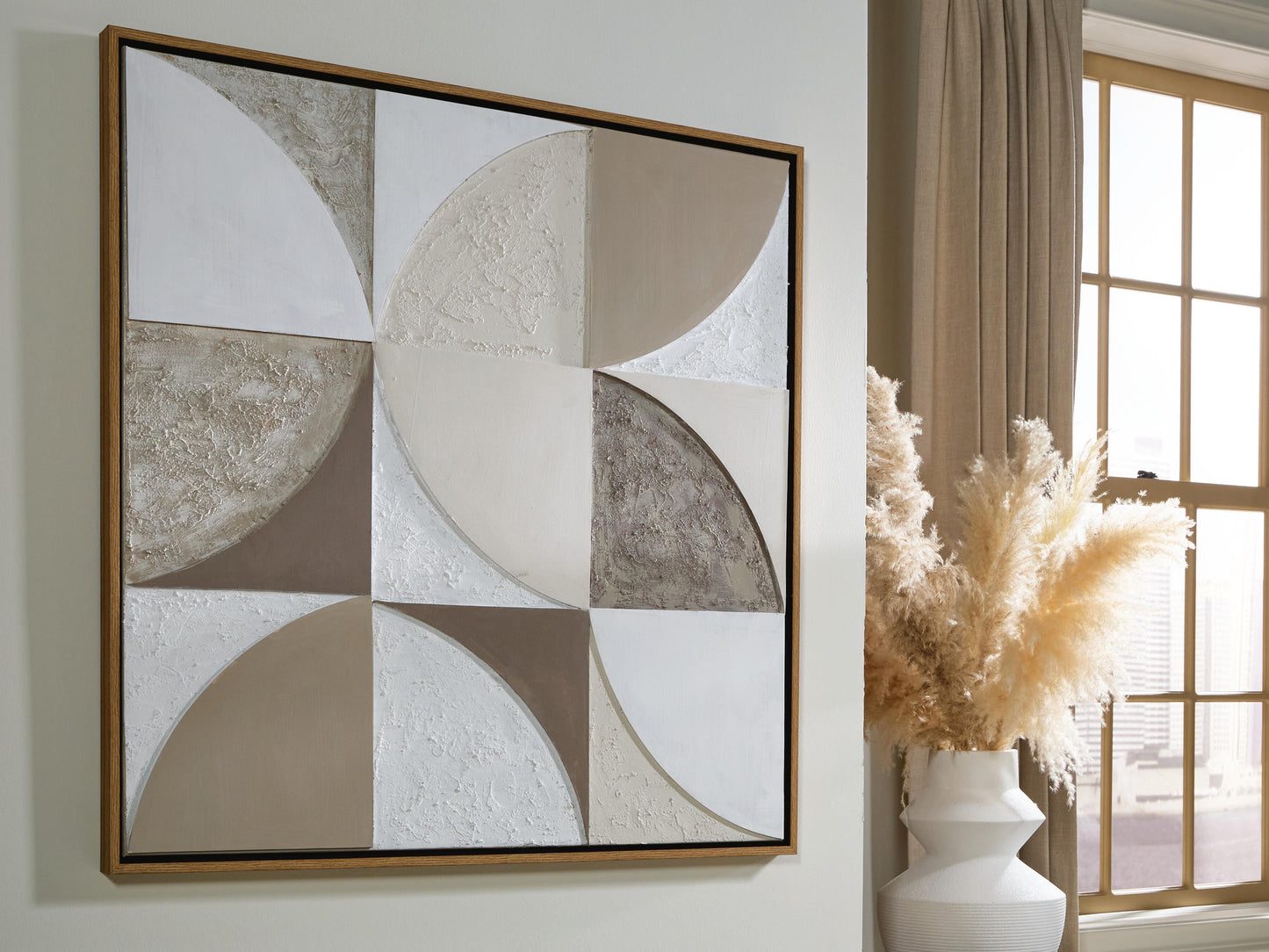 Ashley Harelman Tan Taupe White Wall Art