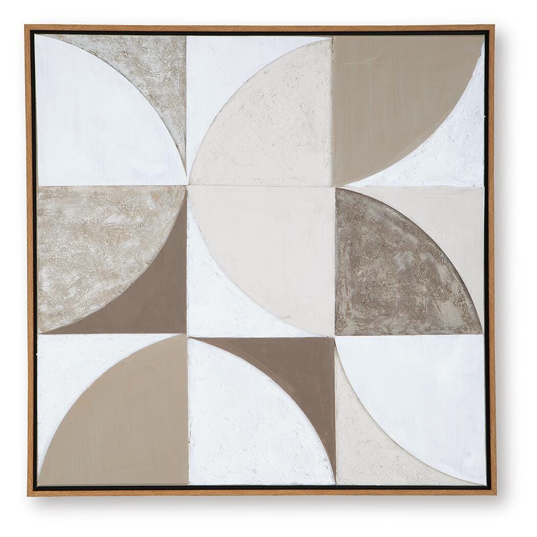 Ashley Harelman Tan Taupe White Wall Art