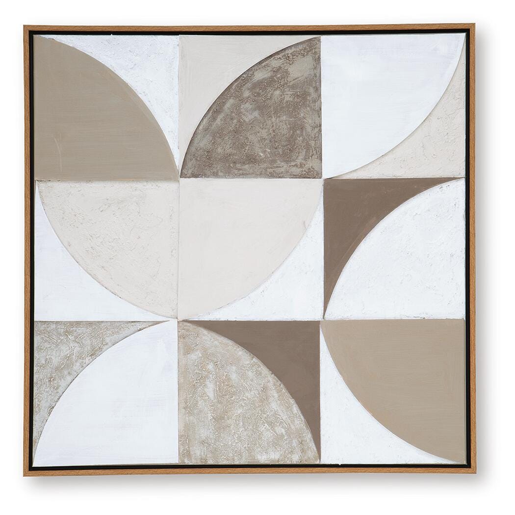 Ashley Harelman Tan Taupe White Wall Art