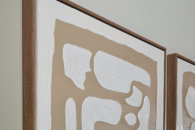 Ashley Waldett Beige White Wall Art (Set of 2)