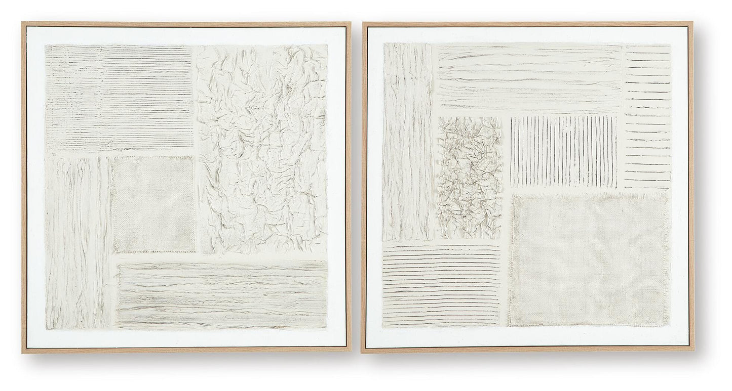 Ashley Andorfield Beige Black White Wall Art (Set of 2)