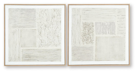 Ashley Andorfield Beige Black White Wall Art (Set of 2)