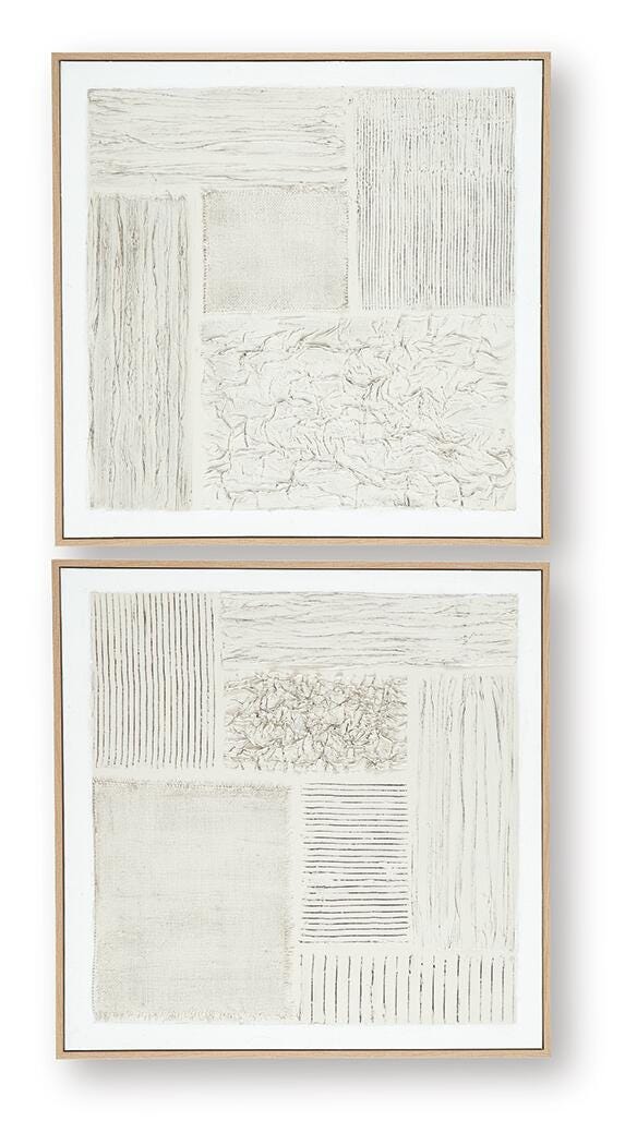 Ashley Andorfield Beige Black White Wall Art (Set of 2)