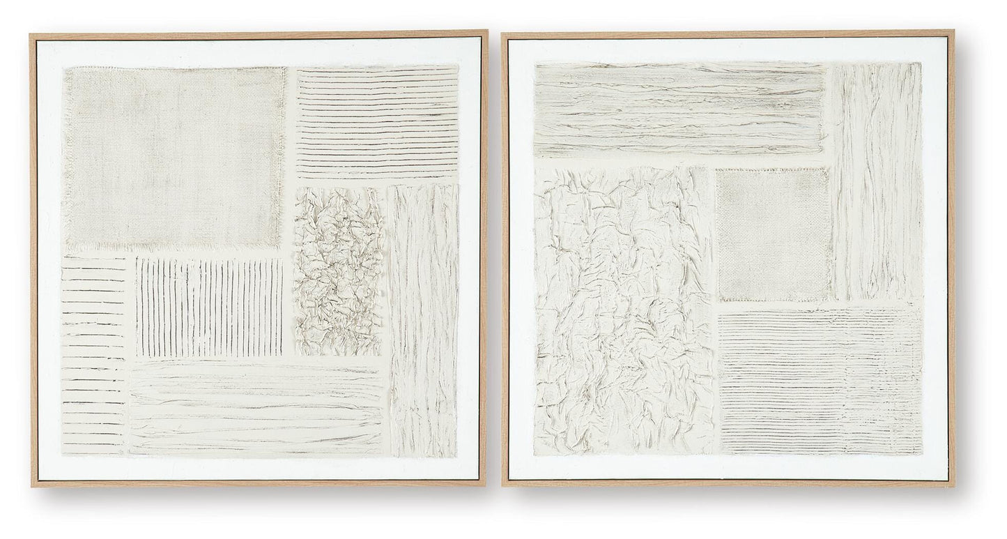 Ashley Andorfield Beige Black White Wall Art (Set of 2)