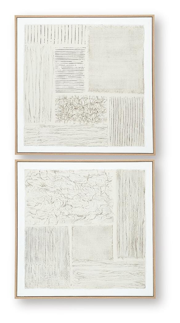 Ashley Andorfield Beige Black White Wall Art (Set of 2)