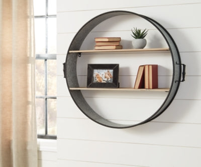 Ashley Eirny Antique Gray Natural Wall Shelf
