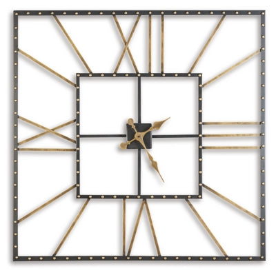 Ashley Thames Black Gold Finish Wall Clock