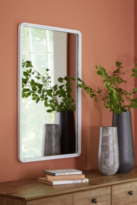 Ashley Brocky White Rectangular Accent Mirror