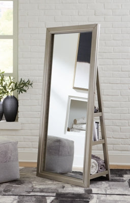Ashley Evesen Champagne Floor Standing Mirror with Storage