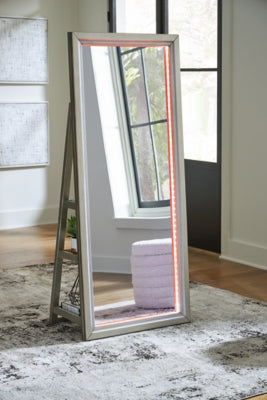 Ashley Evesen Champagne Floor Standing Mirror/Storage