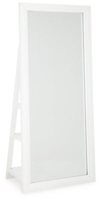 Ashley Evesen White Floor Standing Mirror/Storage