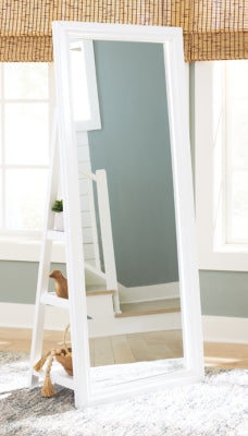 Ashley Evesen White Floor Standing Mirror/Storage