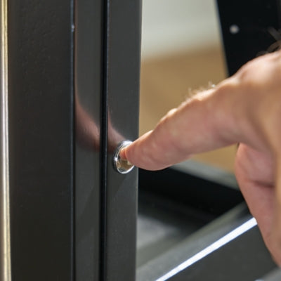 Ashley Evesen Black Floor Standing Mirror/Storage