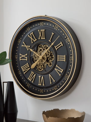 Ashley Dairton Black Gold Finish Wall Clock