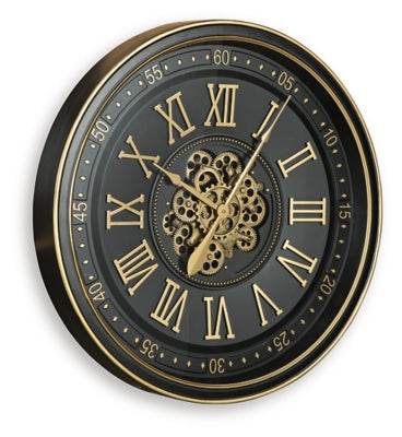 Ashley Dairton Black Gold Finish Wall Clock