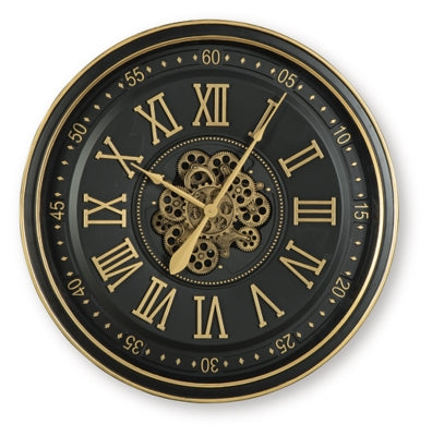 Ashley Dairton Black Gold Finish Wall Clock