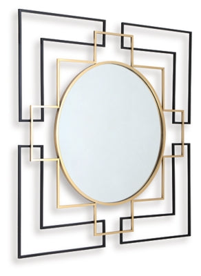Ashley Oceanal Black Gold Finish Accent Mirror