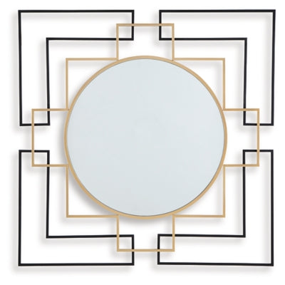 Ashley Oceanal Black Gold Finish Accent Mirror