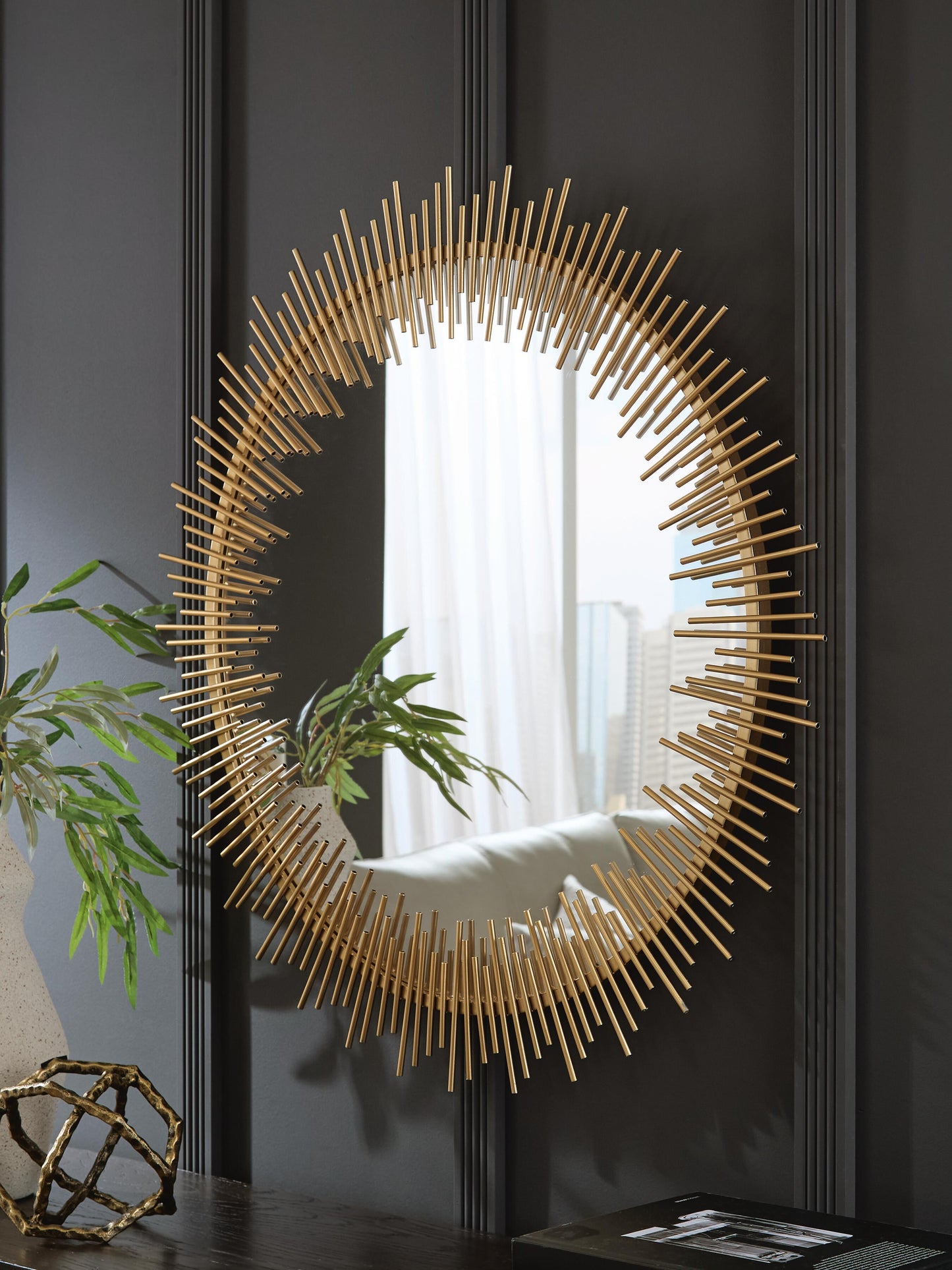 Ashley Wainport Gold Finish Accent Mirror