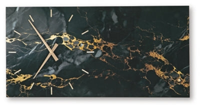 Ashley Teague Black Gold Finish Wall Clock