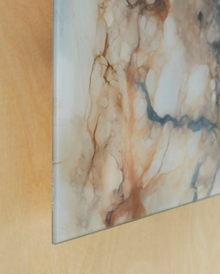 Ashley Teague Brown Gray Ivory Wall Clock