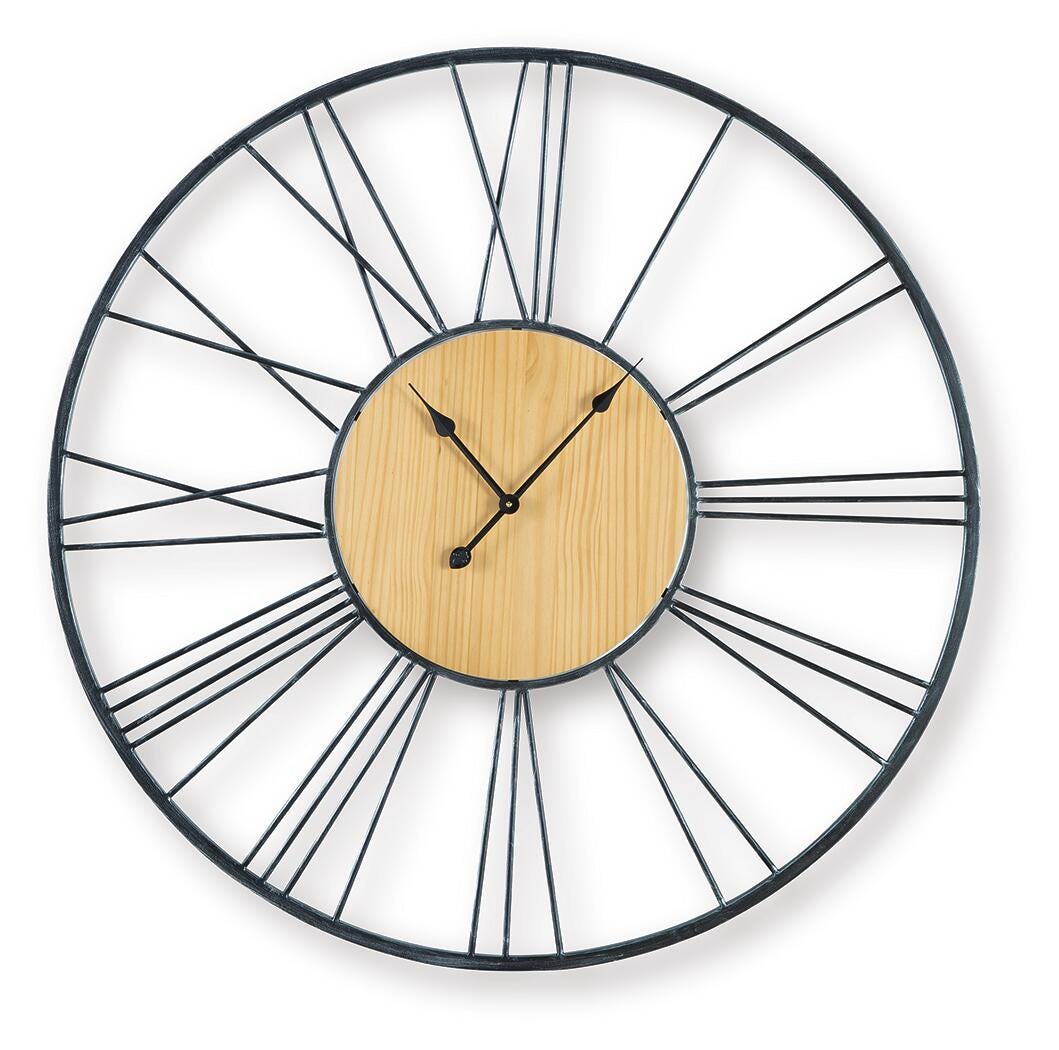 Ashley Brockett Black Natural Wall Clock