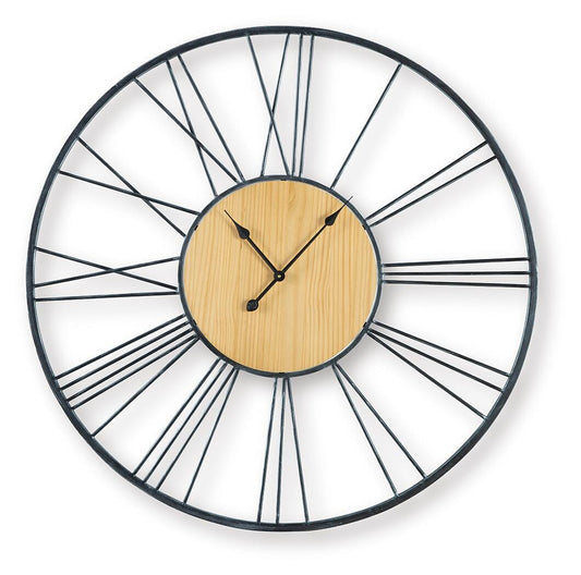 Ashley Brockett Black Natural Wall Clock