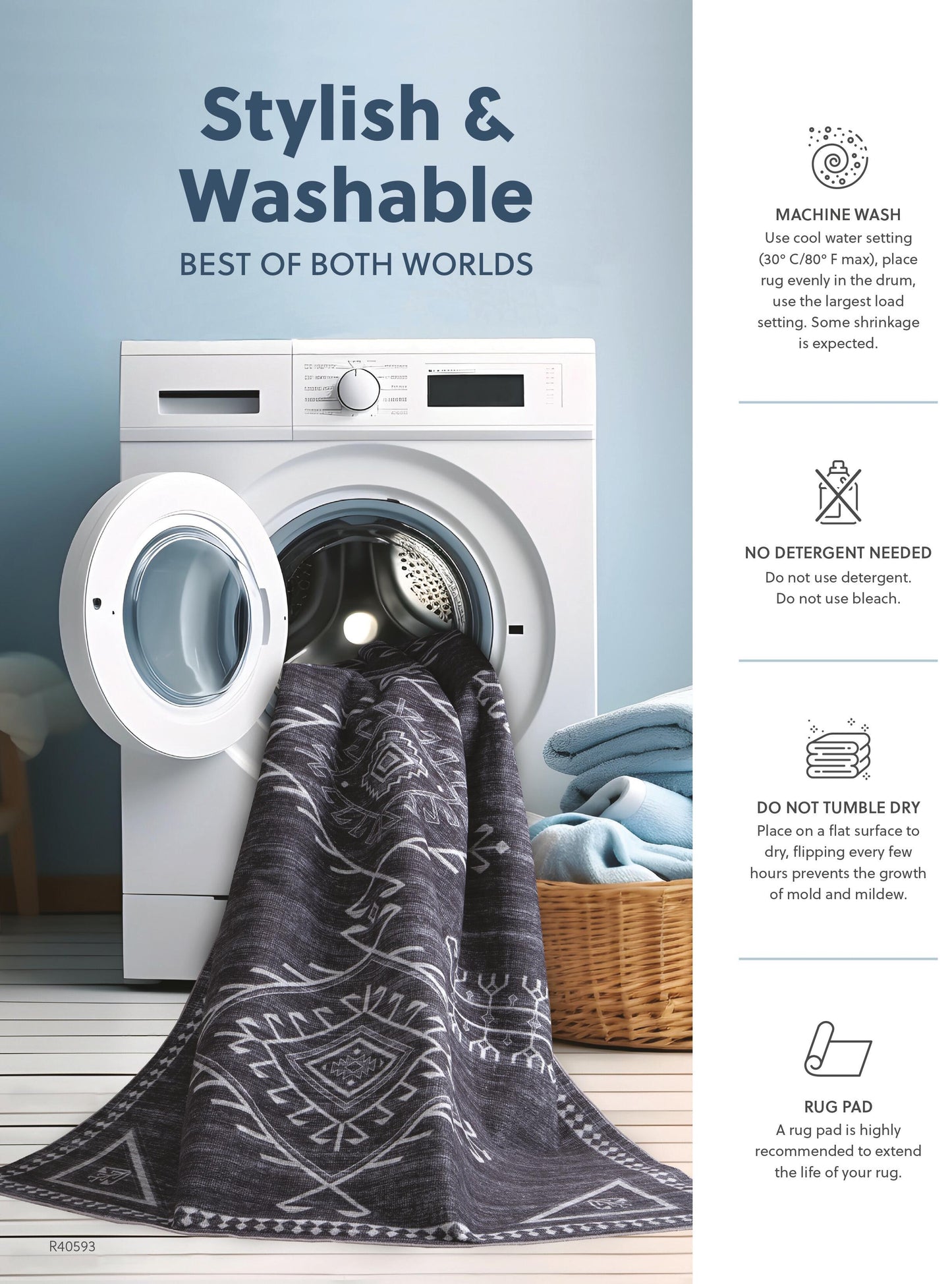 Ashley Gregmoore Multi 5'2" x 6'10" Washable Rug