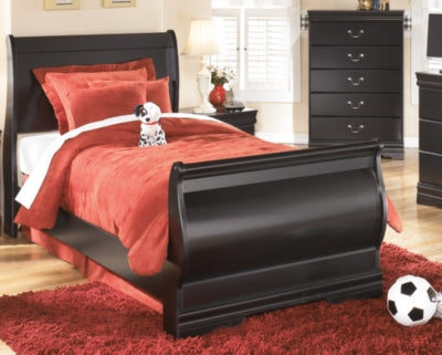 Ashley Huey Vineyard Black Twin Sleigh Bed