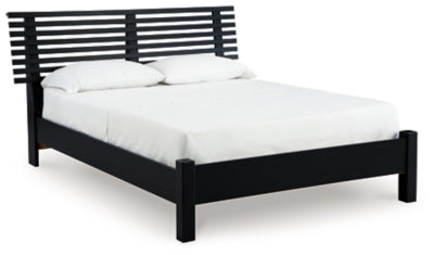 Ashley Danziar Black Full Slat Panel Bed