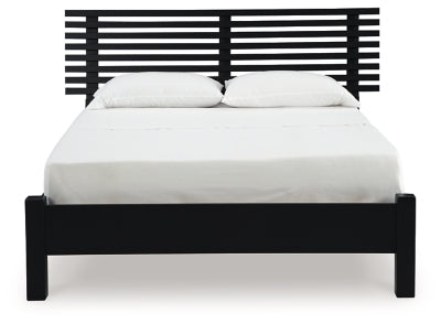 Ashley Danziar Black Full Slat Panel Bed