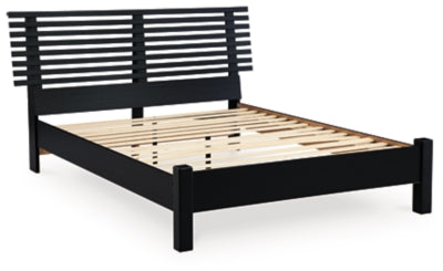 Ashley Danziar Black Full Slat Panel Bed
