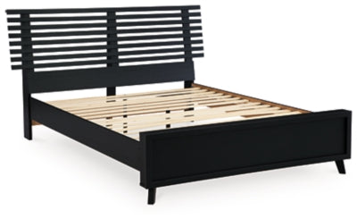 Ashley Danziar Black Queen Slat Panel Bed