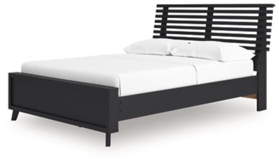 Ashley Danziar Black Full Slat Panel Bed