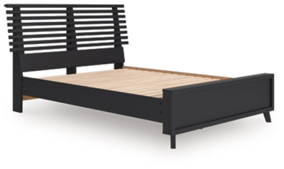 Ashley Danziar Black Full Slat Panel Bed