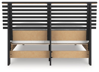Ashley Danziar Black Full Slat Panel Bed