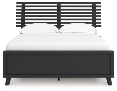 Ashley Danziar Black Full Slat Panel Bed