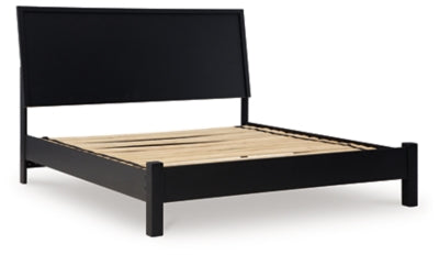 Ashley Danziar Black King Panel Bed