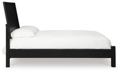 Ashley Danziar Black King Panel Bed
