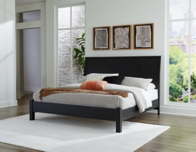 Ashley Danziar Black King Panel Bed