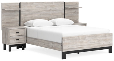 Ashley Vessalli Gray Queen Panel Bed with Extensions