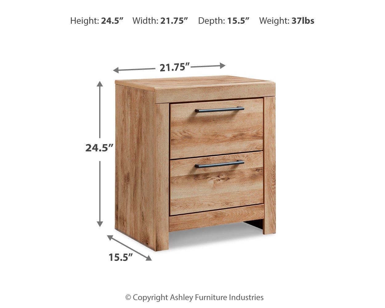 Ashley Hyanna Tan Brown Nightstand