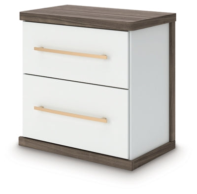 Ashley Mazilar Brown White Nightstand