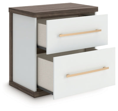 Ashley Mazilar Brown White Nightstand